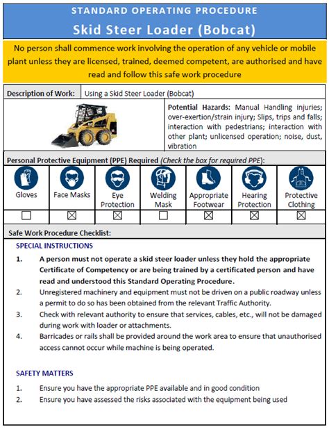 skid steer sop|bbgci skid steer.